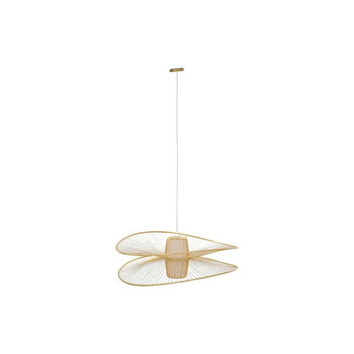 Полилей DKD Home Decor Бял Естествен Бамбук 50 W 100 x 100