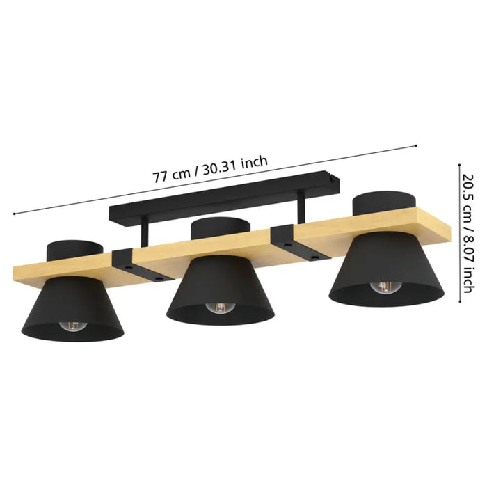 ПОЛИЛЕЙ 3XE27 ЧЕРЕН EGLO MACCLES