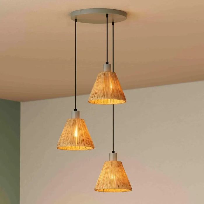 ПОЛИЛЕЙ DECOR RAFFIA PLATE 3XE27 КАФЯВ
