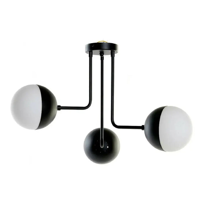 Полилей DKD Home Decor Бял Черен Метал Кристал 220 V 50 W