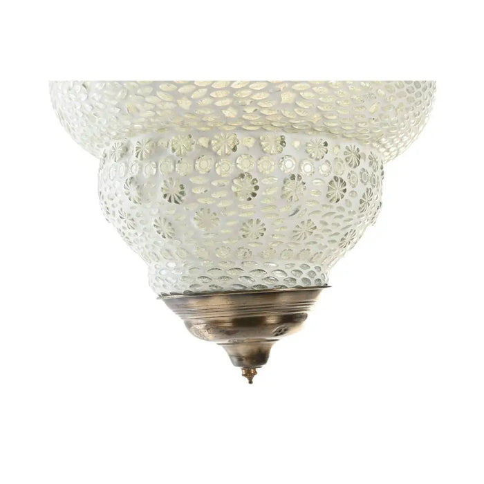 Полилей DKD Home Decor Бял Метал Кристал 25 W 23 x 23 x 33