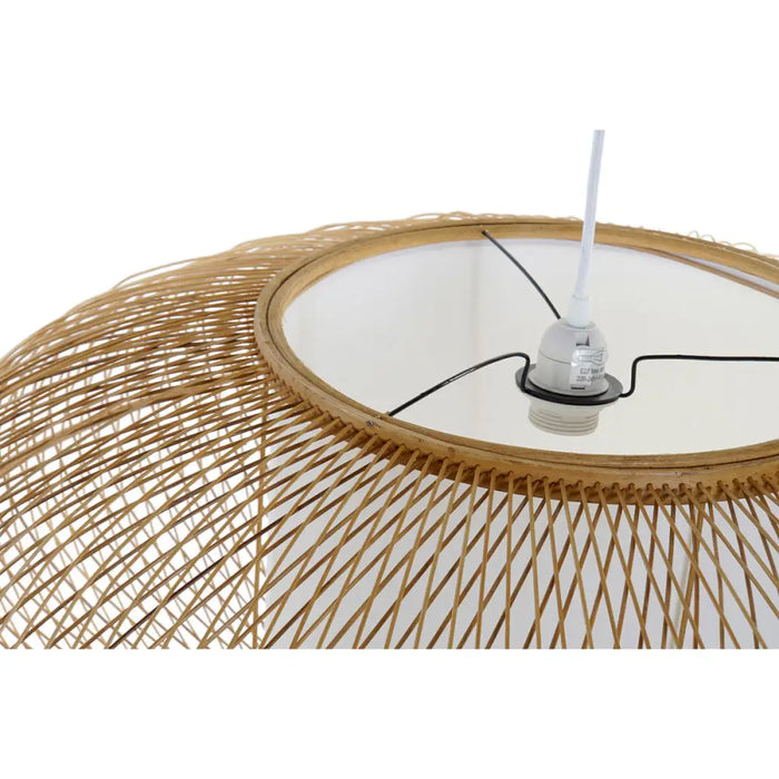 Полилей DKD Home Decor Бял Естествен Бамбук 40 W 83 x 83 x