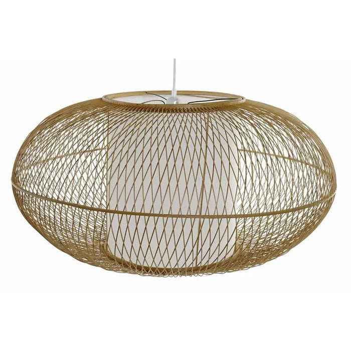 Полилей DKD Home Decor Бял Естествен Бамбук 40 W 83 x 83 x