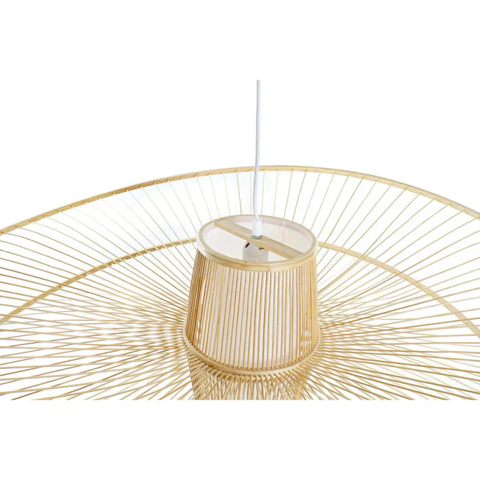 Полилей DKD Home Decor Бял Естествен Бамбук 50 W 100 x 100