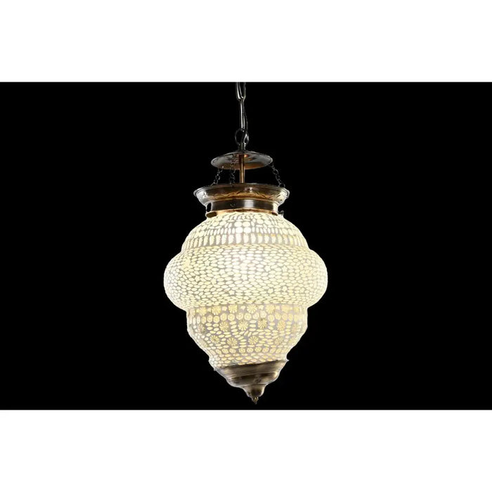 Полилей DKD Home Decor Бял Метал Кристал 25 W 23 x 23 x 33