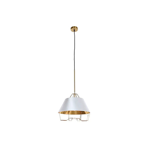 Полилей DKD Home Decor Бял Златен PVC Метал 50 W 38 x 38 x