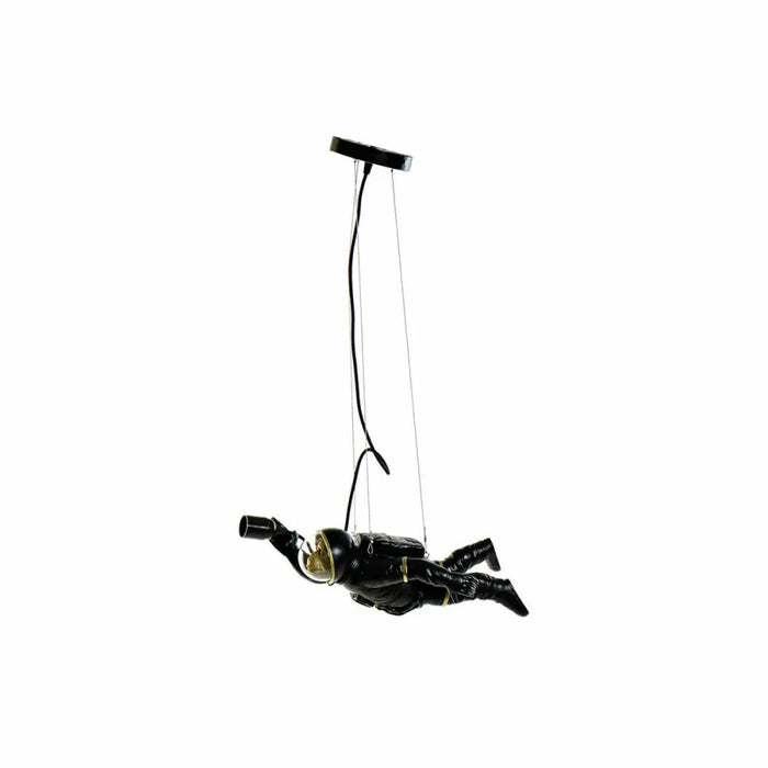 Полилей DKD Home Decor Черен Бял Смола 220 V 50 W (46 x