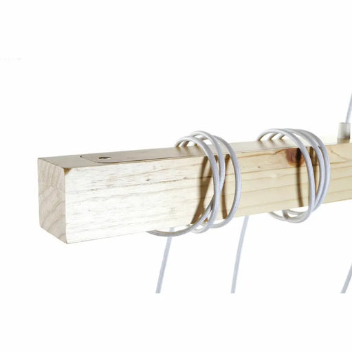 Полилей DKD Home Decor Черен Метал Дървен Бял 220 V 50 W