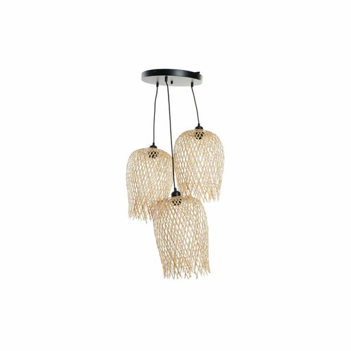 Полилей DKD Home Decor Черен Светло кафяв Метал Бамбук 50 W