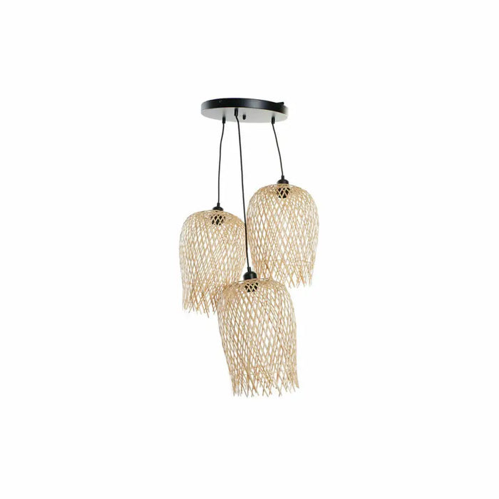 Полилей DKD Home Decor Черен Светло кафяв Метал Бамбук 50 W