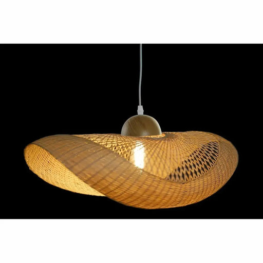 Полилей DKD Home Decor Кафяв Бамбук 40 W Шапка за Слънце