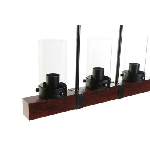 Полилей DKD Home Decor Кристал Черен Кафяв Алуминий (50 x 8