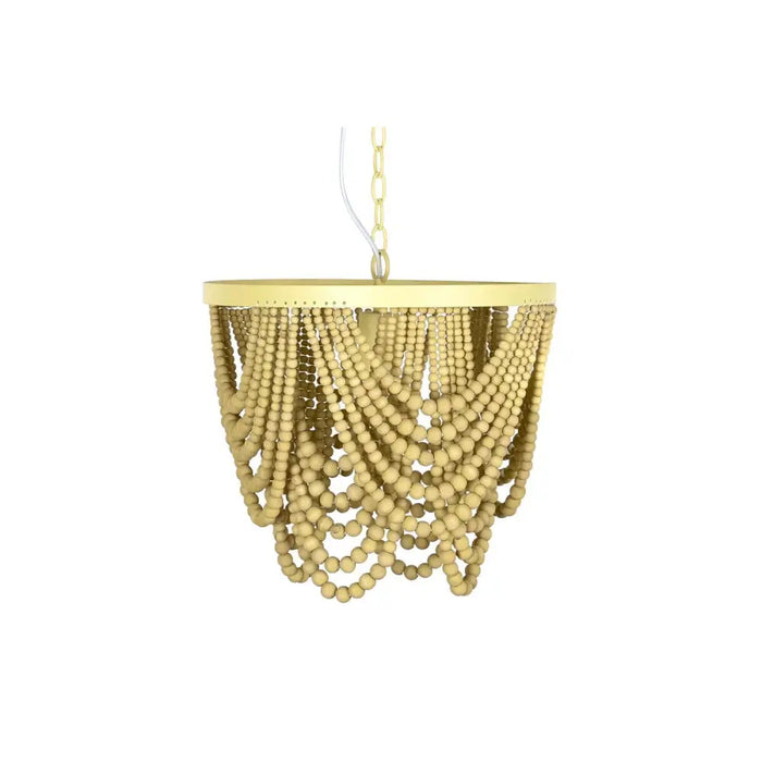 Полилей DKD Home Decor Метал Кафяв Жълт 50 W Дървен MDF (35