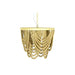 Полилей DKD Home Decor Метал Кафяв Жълт 50 W Дървен MDF (35