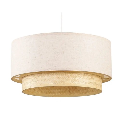 Полилей DKD Home Decor полиестер Бял Светло кафяв Бамбук 50
