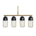 Полилей DKD Home Decor Черен Златен 220 V 50 W (60 x 11 x