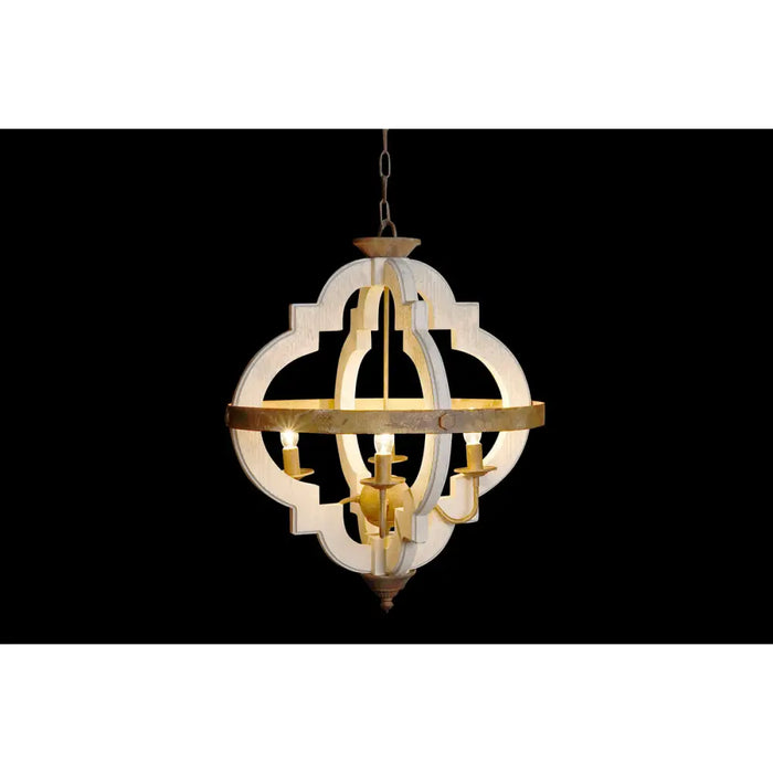 Полилей Home ESPRIT Бял Бронз Желязо Ела 40 W 63 x 63 x 74