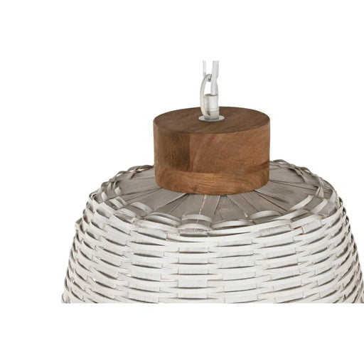 Полилей Home ESPRIT Бял Бамбук Дърво манго 50 W 48 x 48 x
