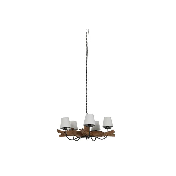 Полилей Home ESPRIT Желязо тиково дърво 90 x 90 x 35 cm