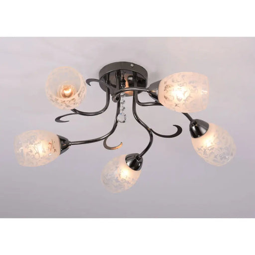 ПОЛИЛЕЙ ПЕТИЦА E27 ЧЕРЕН/ХРОМ ACIKOLIGHT