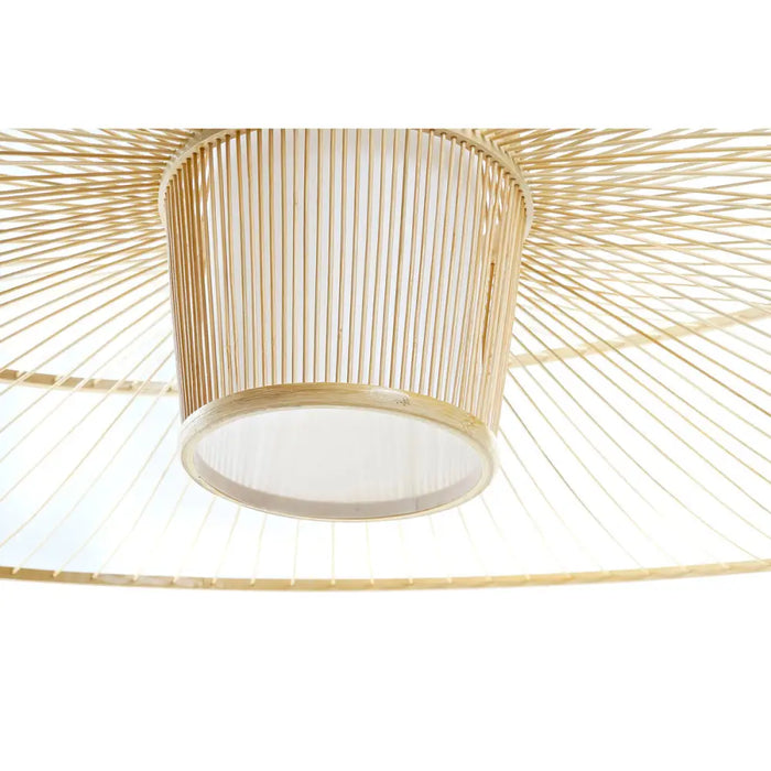 Полилей DKD Home Decor Бял Естествен Бамбук 50 W 100 x 100