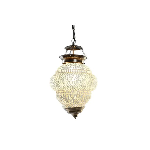 Полилей DKD Home Decor Бял Метал Кристал 25 W 23 x 23 x 33