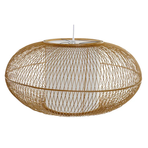 Полилей DKD Home Decor Бял Естествен Бамбук 40 W 83 x 83 x