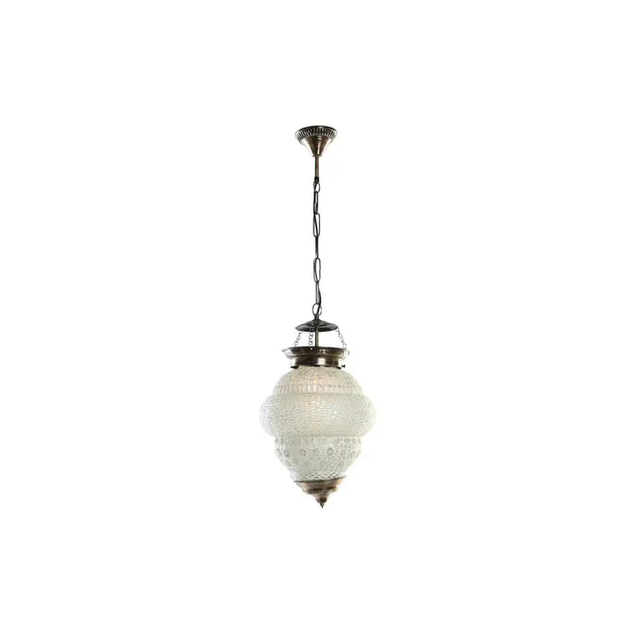 Полилей DKD Home Decor Бял Метал Кристал 25 W 23 x 23 x 33