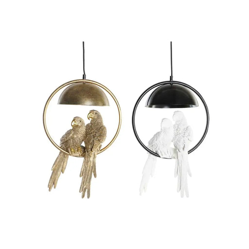 Полилей DKD Home Decor Златен Бял 220 V 50 W (29,5 x 22 x