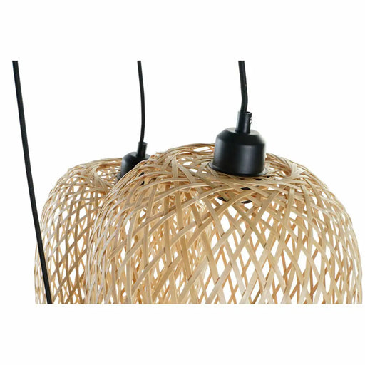 Полилей DKD Home Decor Черен Светло кафяв Метал Бамбук 50 W