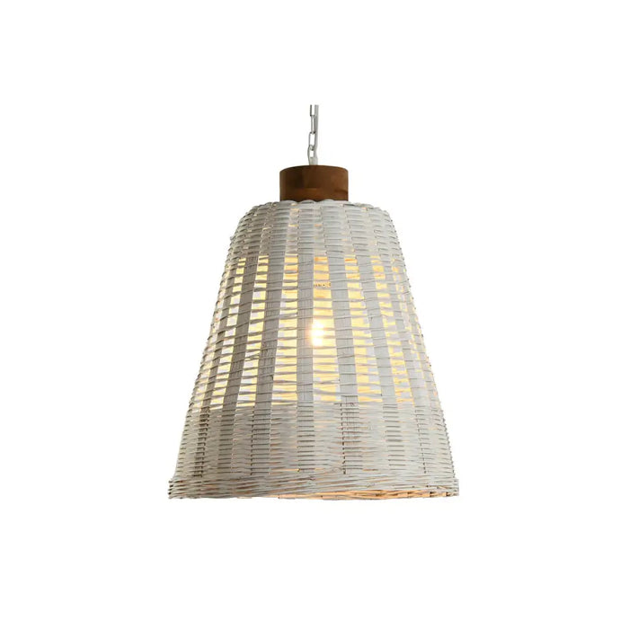 Полилей Home ESPRIT Бял Бамбук Дърво манго 50 W 48 x 48 x