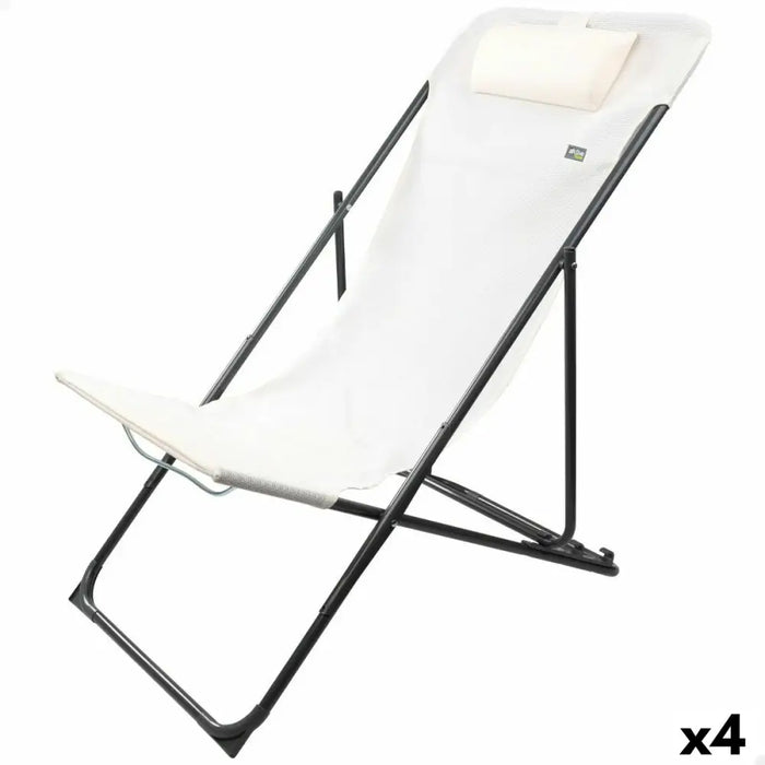 Полулегнал шезлонг Aktive Бял 53 x 87 x 78 cm (4 броя)