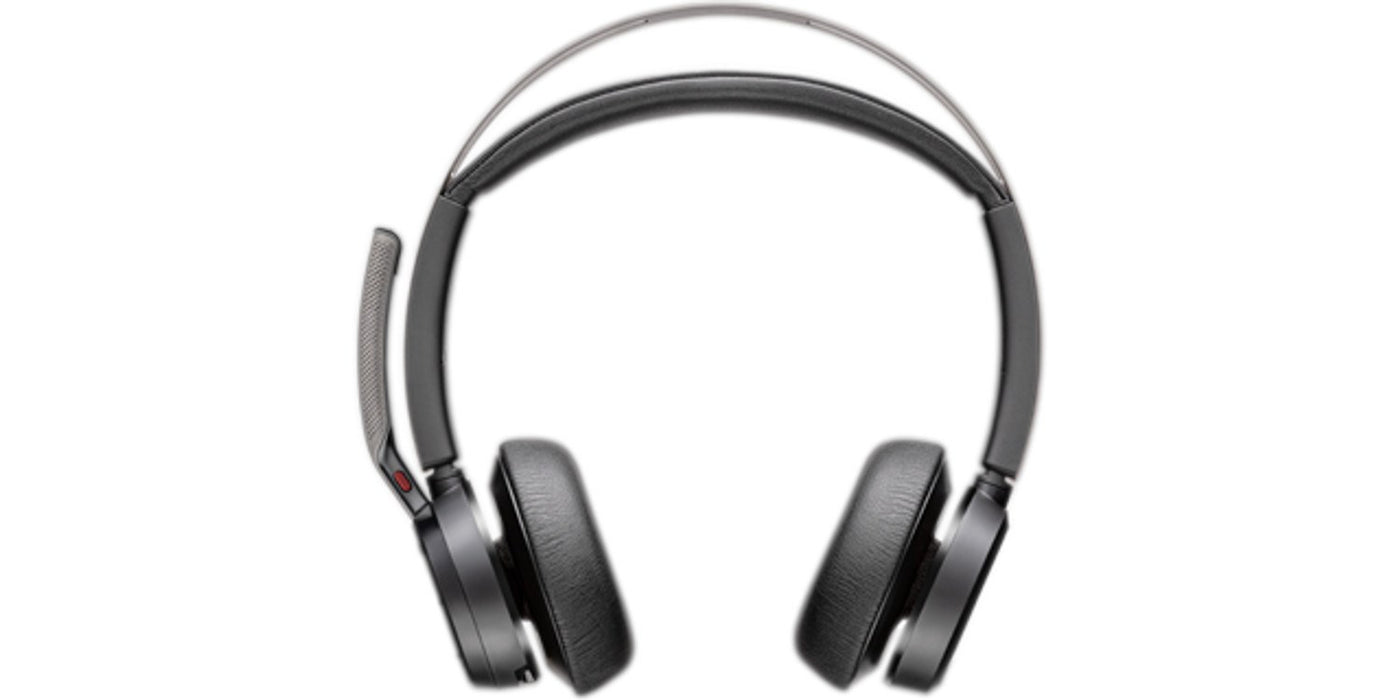 HP Poly Voyager Focus 2-M USB-CC слушалки с USB-C/A адаптер и поставка за зареждане