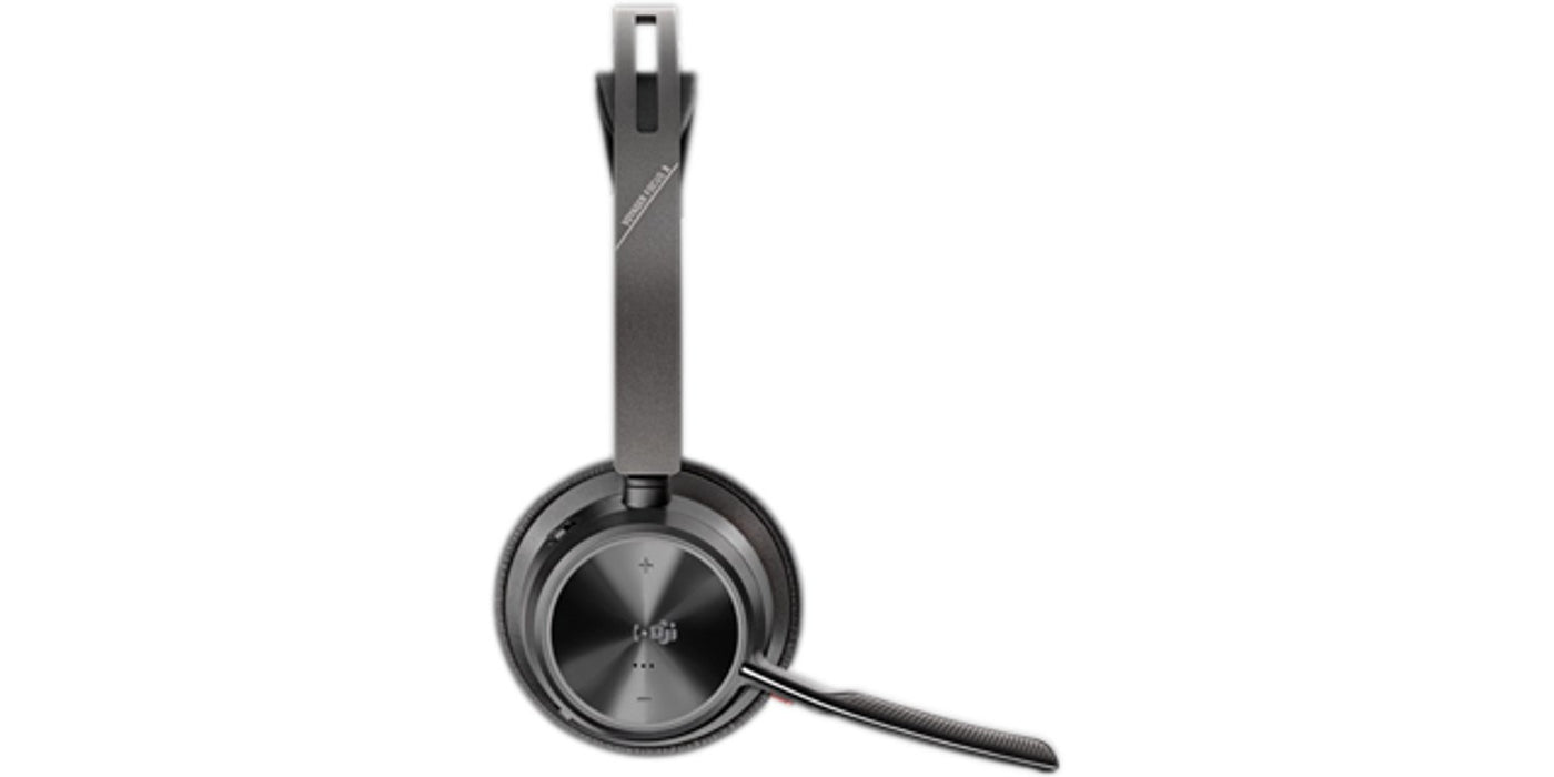 HP Poly Voyager Focus 2-M USB-CC слушалки с USB-C/A адаптер и поставка за зареждане