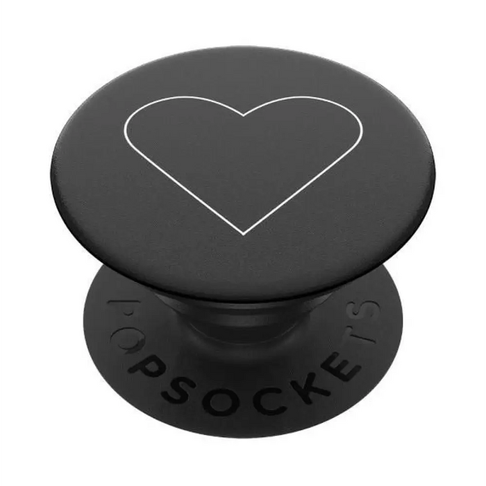 Popsockets 2 бяло сърце черен държач и стойка за телефон