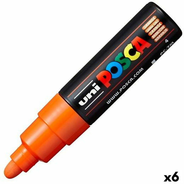 Плумастер POSCA PC-7M Оранжев (6 броя)