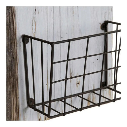 поставка за списания DKD Home Decor Бял Кафяв Метал Дърво