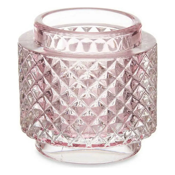 Поставка за свещ Gift Decor 64296 Розов Cтъкло 9 x 8,8 x 9