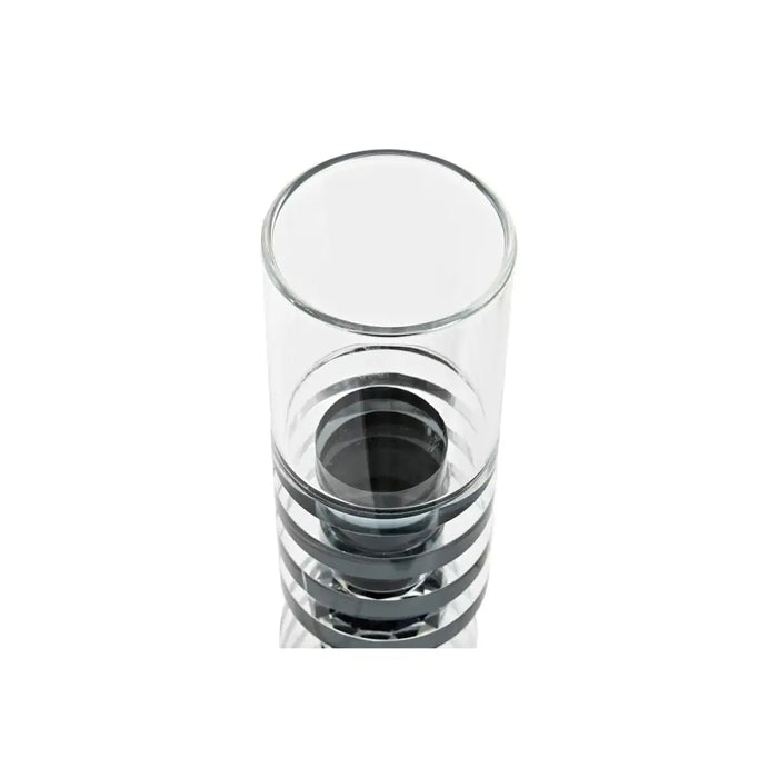 Поставка за свещ DKD Home Decor 6 x 6 x 28 cm Кристал Черен