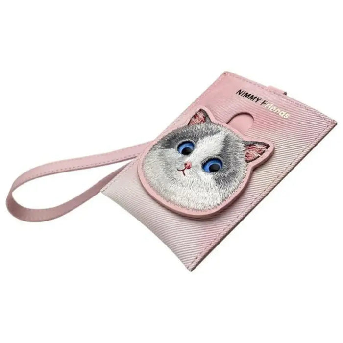 Поставка за карти Nimmy Big Eyed Pet 2.0 Cat Wallet - розова
