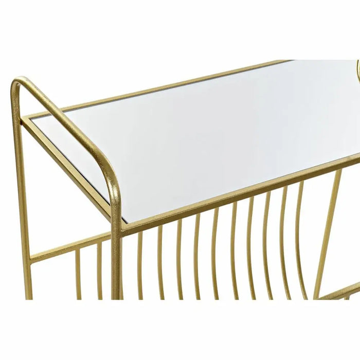 поставка за списания DKD Home Decor Огледало Златен Метал