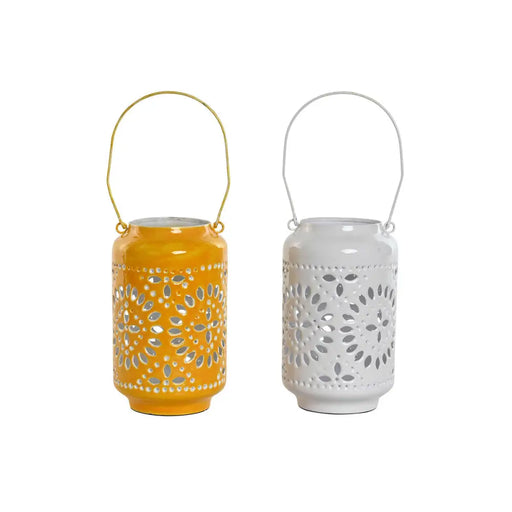 Поставка за свещ Home ESPRIT Жълт Бял Желязо 15 x 15 x 26