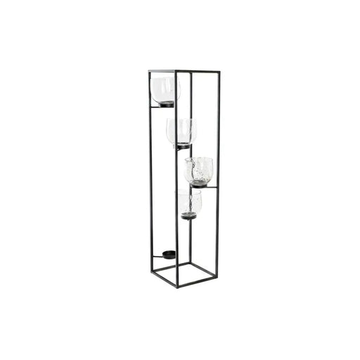 Поставка за свещ DKD Home Decor Кристал Черен Прозрачен 18