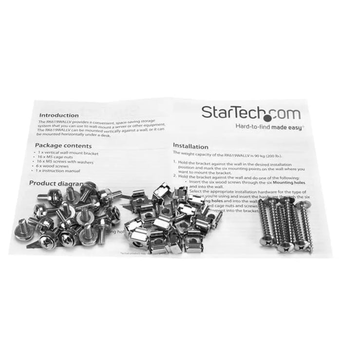 Поставка Startech RK619WALLV Черен Стомана