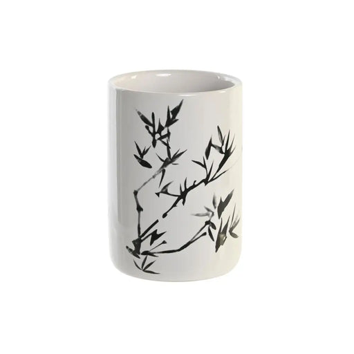 Поставка за четка за зъби DKD Home Decor Бял Черен каучук