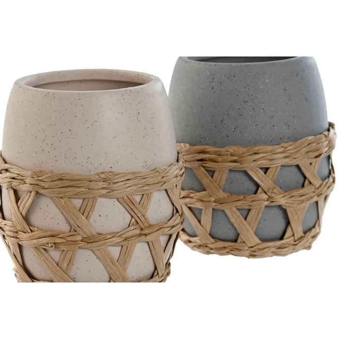 Поставка за четка за зъби Home ESPRIT Сив Сметана Dolomite