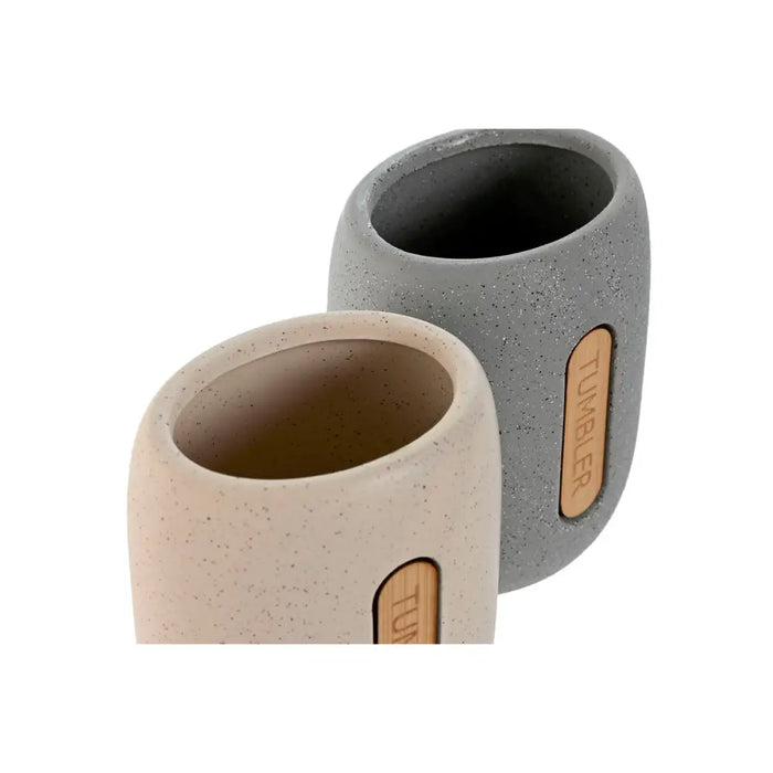 Поставка за четка за зъби Home ESPRIT Сив Сметана Dolomite