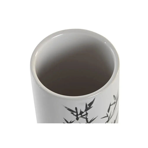 Поставка за четка за зъби DKD Home Decor Бял Черен каучук