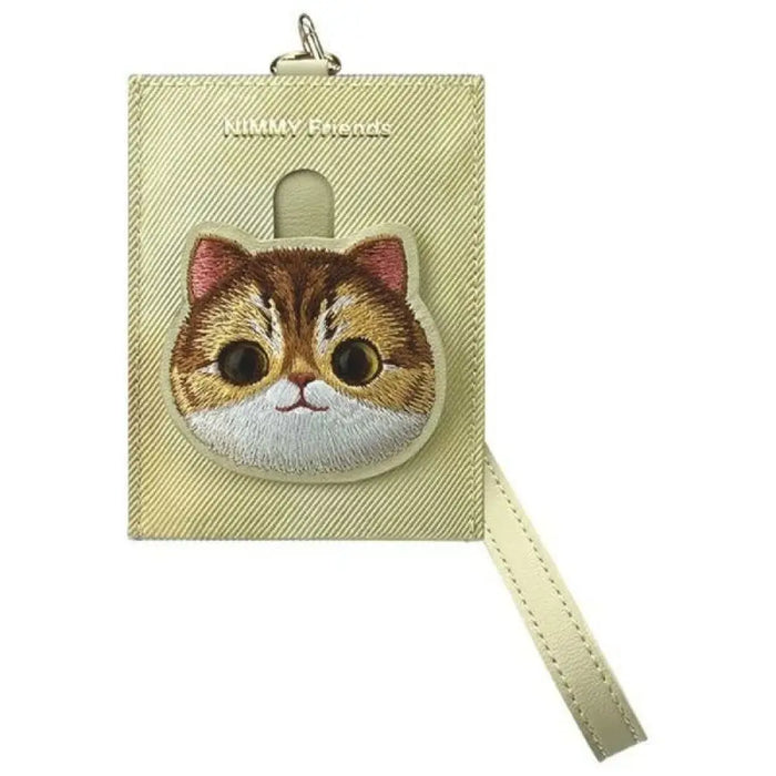 Поставка за карти Nimmy Big Eyed Pet 2.0 Cat Wallet - бежова