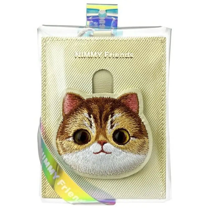 Поставка за карти Nimmy Big Eyed Pet 2.0 Cat Wallet - бежова